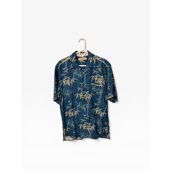 Tommy Bahama Other - Tommy Bahama Men's Medium‎ 100% Silk Hawaiian Shirt Blue Bamboo